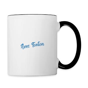 Cadeau Tonton, cadeau oncle, tonton de l'année. - Mug contrasté - blanc/noir - Droite