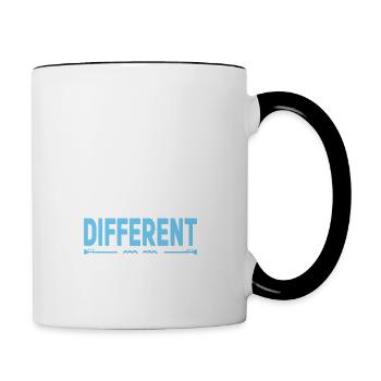 Es ist in Ordnung, anders zu sein. Motivierende Zitate. - Tasse zweifarbig - Weiß/Schwarz - Rechts