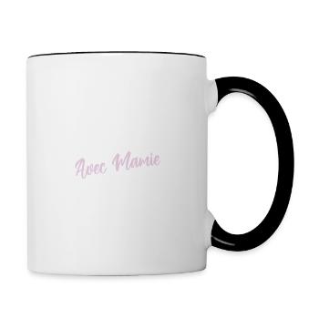 Cadeau mamie. Cadeau grand-mère. mamie de l'année. - Mug contrasté - blanc/noir - Droite