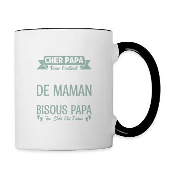 Cadeau annonce grossesse papa. cadeau futur papa. - Mug contrasté - blanc/noir - Droite