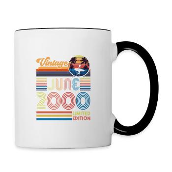 Anniversary June 2000. Gift June 2000 June 2000 - Contrasting Mug - white/black - Right