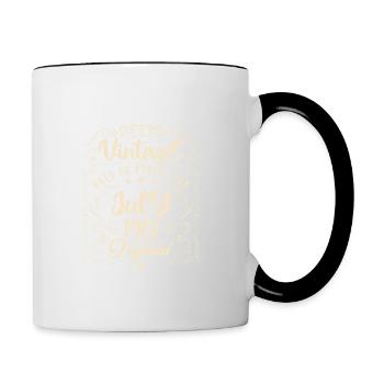 Vintage Born in July 1961 Anniversary July - Contrasting Mug - white/black - Right
