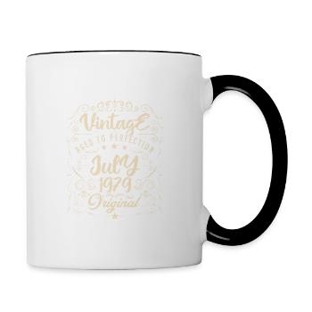 Vintage Né(e) en juillet 1979 anniversaire Juillet - Mug contrasté - blanc/noir - Droite