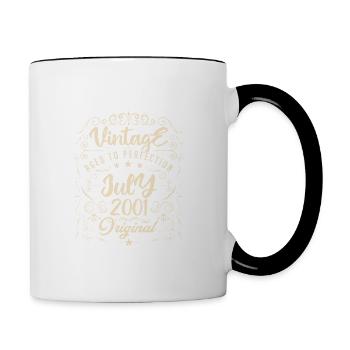 Vintage Born in July 2001 Anniversary July - Contrasting Mug - white/black - Right