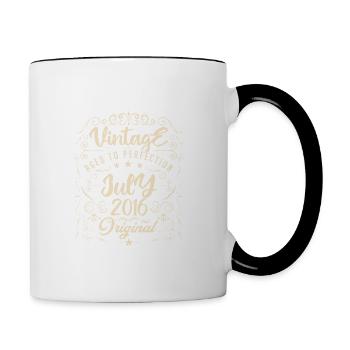 Vintage Born in July 2016 Anniversary July - Contrasting Mug - white/black - Right