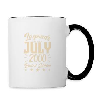 Naissance En Juillet 2000. Cadeau d'anniversaire. - Mug contrasté - blanc/noir - Droite