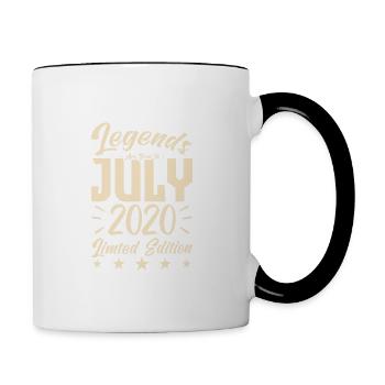 Naissance En Juillet 2020. Cadeau d'anniversaire. - Mug contrasté - blanc/noir - Droite