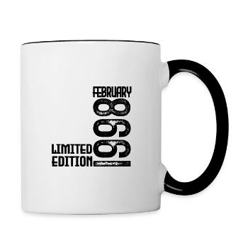 Cadeau Anniversaire Février 1998. February 1998. - Mug contrasté - blanc/noir - Droite