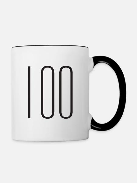 100 - Tasse zweifarbig - Weiß/Schwarz