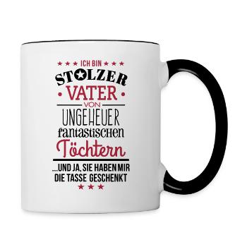 Ungeheuer fantastische Töchter - Vater / Tasse - Tasse zweifarbig - Weiß/Schwarz - Rechts