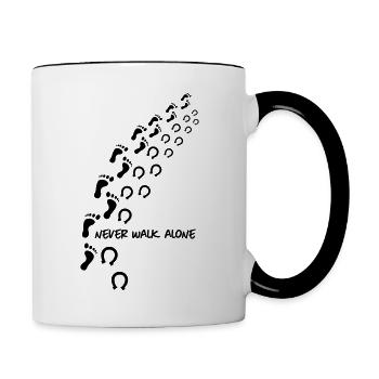 never walk alone horse - Tasse zweifarbig - Weiß/Schwarz - Rechts