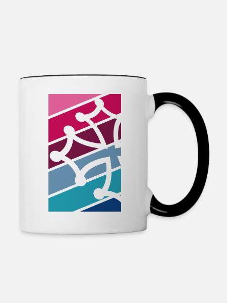 Kreuz Occitane mehrfarbig - Tasse zweifarbig - Weiß/Schwarz
