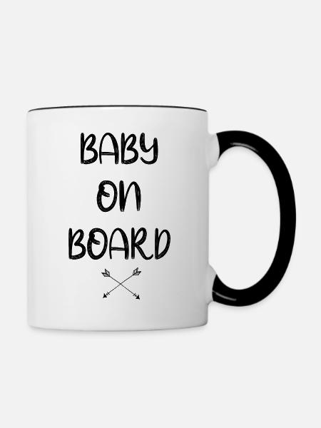 Baby On Board Pfeile - Tasse zweifarbig - Weiß/Schwarz