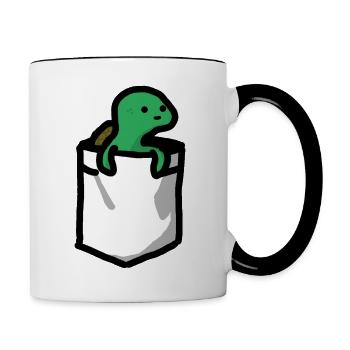 Tortue dans votre poche - Mug contrasté - blanc/noir - Droite