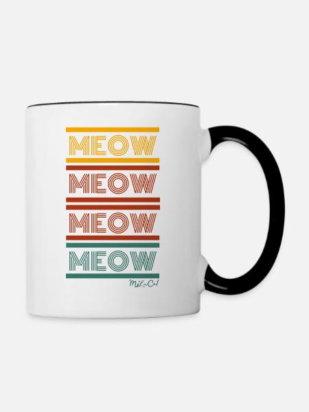 MEOW - Modisch moderne Katzensprache - Tasse zweifarbig - Weiß/Schwarz