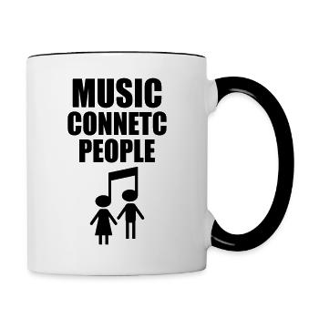 Music Connetc People - Tasse zweifarbig - Weiß/Schwarz - Rechts