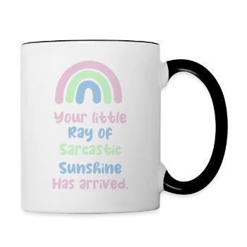 lustiger Spruch sarkastisch Ray of Sunshine - Tasse zweifarbig - Weiß/Schwarz - Rechts