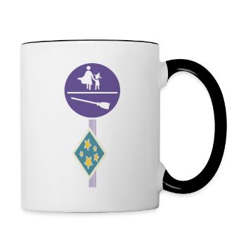Street sign of a magical world - Contrasting Mug - white/black - Right