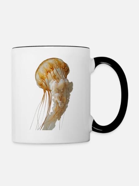 Qualle - Tasse zweifarbig - Weiß/Schwarz
