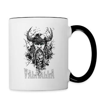 Vikings Viking Viking Odin Valhalla God - Contrasting Mug - white/black - Right