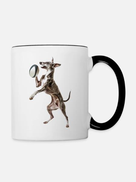 Italienischer Windspielhund - Tasse zweifarbig - Weiß/Schwarz