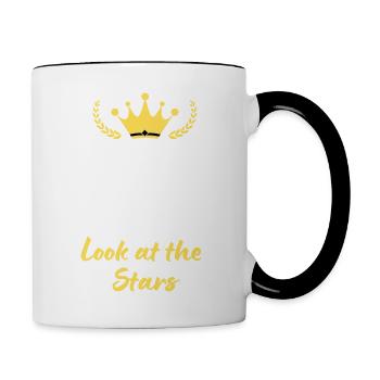 “Keep Calm and Look at the Stars” - Rêver - Mug contrasté - blanc/noir - Droite