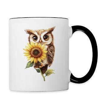 Schneeleopard - Tasse zweifarbig - Weiß/Schwarz - Rechts