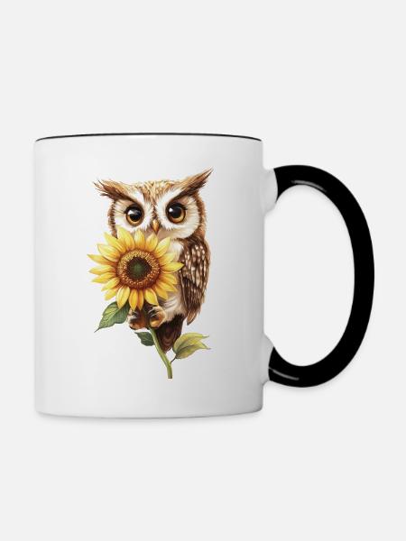 Schneeleopard - Tasse zweifarbig - Weiß/Schwarz