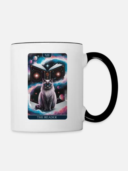 Tarotkarte - Tasse zweifarbig - Weiß/Schwarz