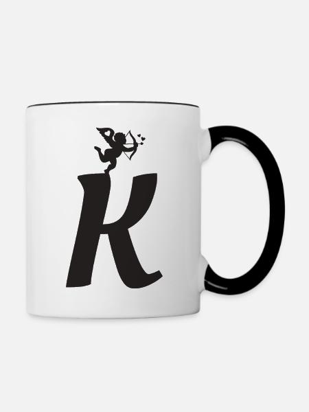K - Tasse zweifarbig - Weiß/Schwarz