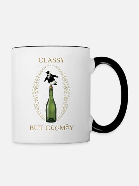 Classy Clumsy Pinguin - Tasse zweifarbig - Weiß/Schwarz