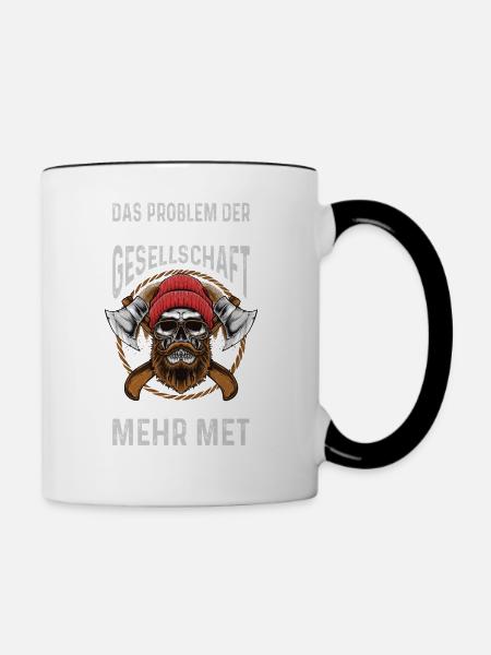 Walhalla Nordmann Wikinger Geschenk Odin - Tasse zweifarbig - Weiß/Schwarz