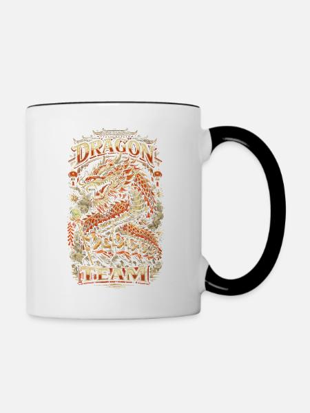 Dragon Dance Drachentanz - Tasse zweifarbig - Weiß/Schwarz