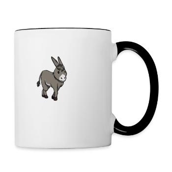 Leben mit Eseln Nettes Baby Esel - Tasse zweifarbig - Weiß/Schwarz - Rechts