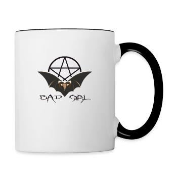 Gothic Ästhetik black BAD GIRL dark wave - Tasse zweifarbig - Weiß/Schwarz - Rechts