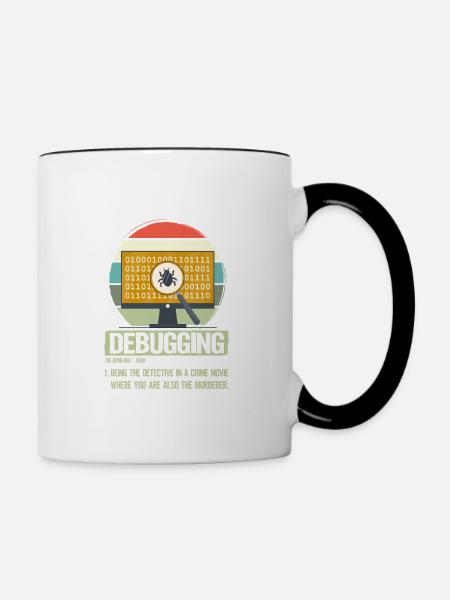 Debuggen - Tasse zweifarbig - Weiß/Schwarz