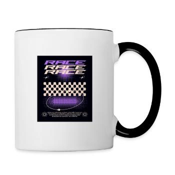 Race Design / Rennsport - Tasse zweifarbig - Weiß/Schwarz - Rechts