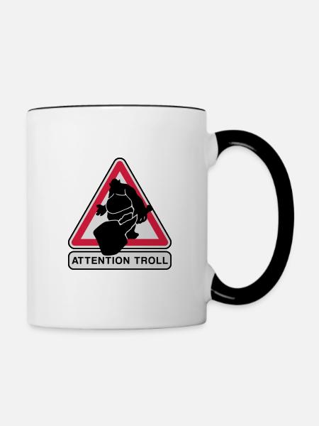 Troll - Tasse zweifarbig - Weiß/Schwarz