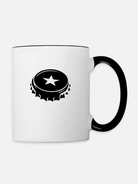 KRONKORKEN MIT STERN - Tasse zweifarbig - Weiß/Schwarz