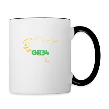 GR34 Grande Randonnée Bretagne trekking marche - Mug contrasté - blanc/noir - Droite