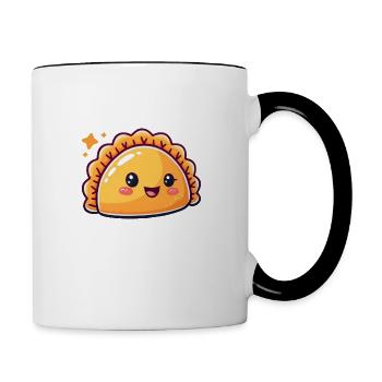 Cute Empanada Comic - Contrasting Mug - white/black - Right