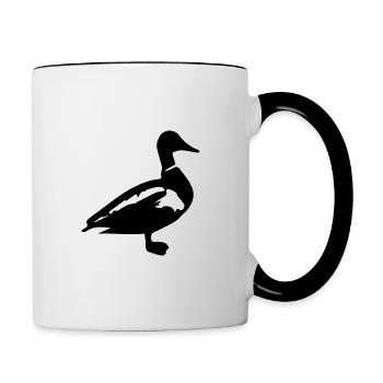 Canard canard colvert - Mug contrasté - blanc/noir - Droite