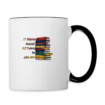 If Found Please Return To Library - Contrasting Mug - white/black - Right