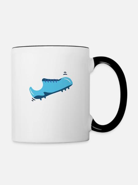 Fußballschuh - Tasse zweifarbig - Weiß/Schwarz
