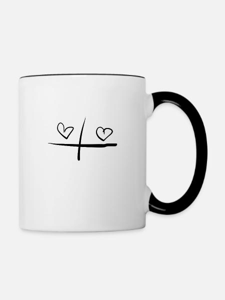 herz herzen - Tasse zweifarbig - Weiß/Schwarz
