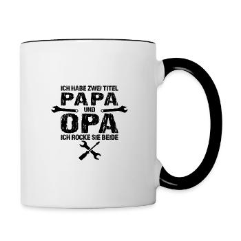 Opa - Tasse zweifarbig - Weiß/Schwarz - Rechts