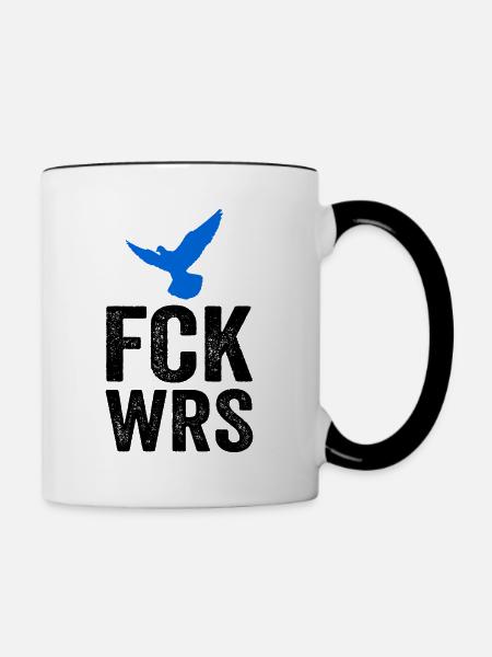 FCK WRS - Tasse zweifarbig - Weiß/Schwarz