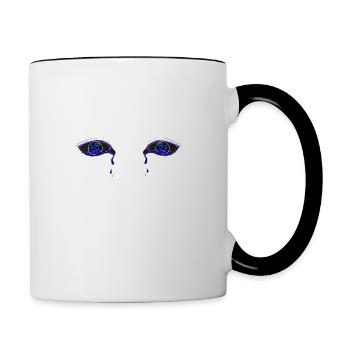 symboles yeux - Mug contrasté - blanc/noir - Droite