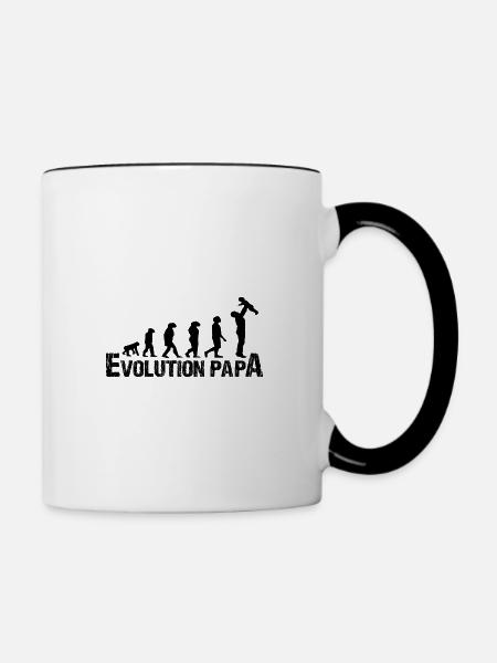 Evolution Papa - Tasse zweifarbig - Weiß/Schwarz
