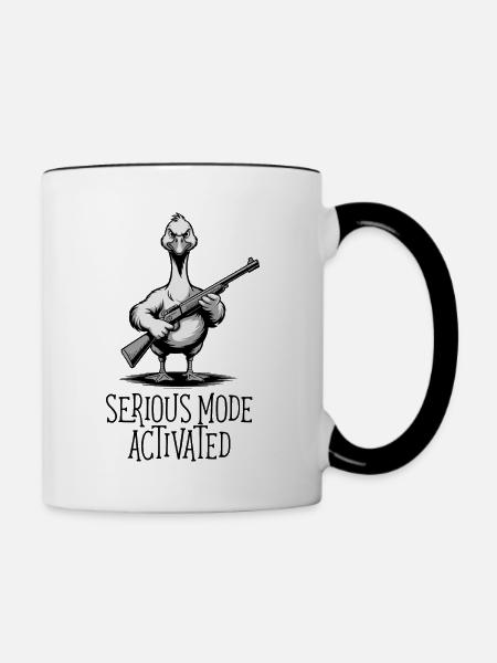 Ernsthafter Modus aktiviert - Tasse zweifarbig - Weiß/Schwarz
